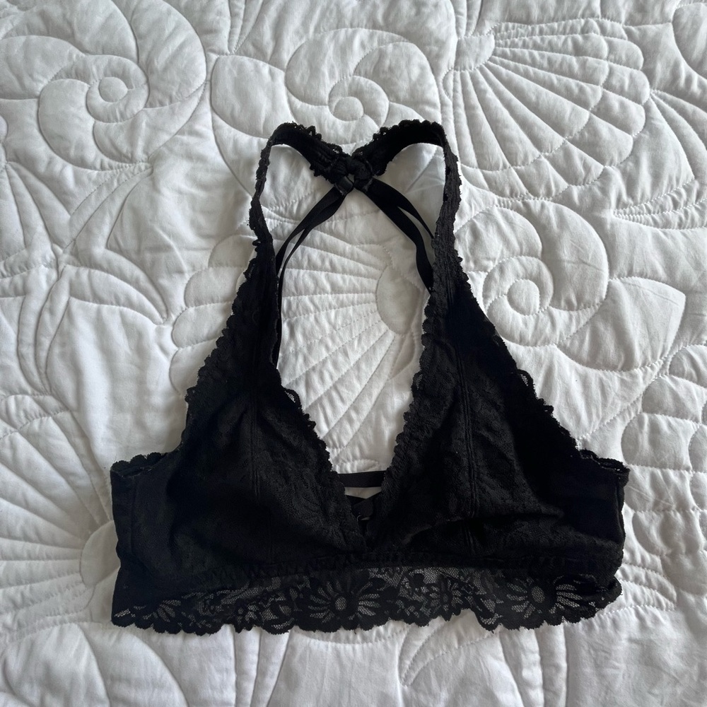 PINK Victoria's Secret Black Lace Bralette Wireless